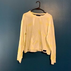 Yellow Tie-Dye Cropped Sweater